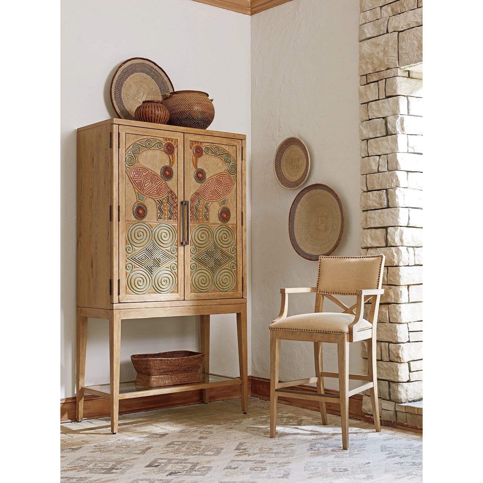 Tommy Bahama Home Los Altos 566 896 01 Sutherland Upholstered Bar